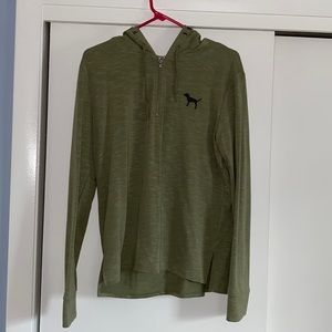 PINK Victorias Secret 1/4 zip pull over with hood